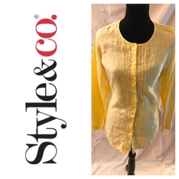 JM Collection Tops - Style & Co. 100 % linen button down, sz 10